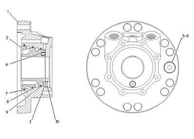 Moteur rotation tourelle, distributeur 7014980