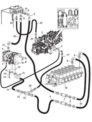 Conduites hydrauliques de pompe de grue 9990064