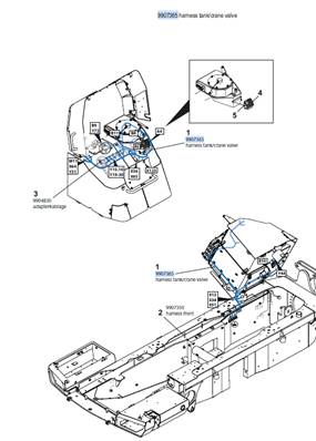 Faisceau réservoir hydraulique, montage 9991345