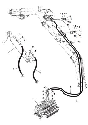 Tilt grue, conduites hydrauliques 9991498