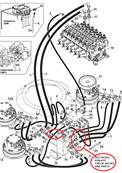 Moteur rotation tourelle, conduites hydrauliques 9991833