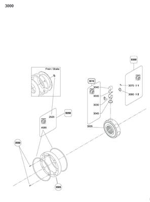 Moteur rotation tourelle avec freins, piston 99929297