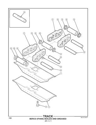 Assemblage des chenilles, maillon rapide gauche FH400 4111311