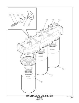Triple filtre à huile hydraulique 50310331