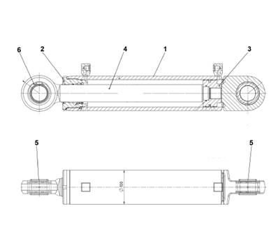 Vérin blocage oscillation, assemblage 9992531