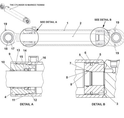 Vérin hydraulique direction, assemblage 9992921