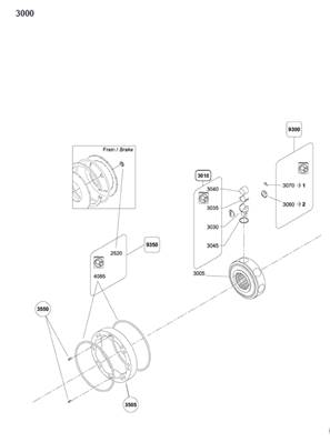 Moteur rotation tourelle avec freins, piston 99929380