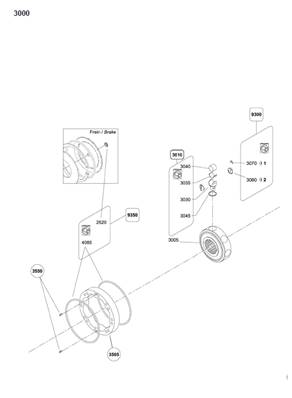 Moteur rotation tourelle, assemblage 99929418