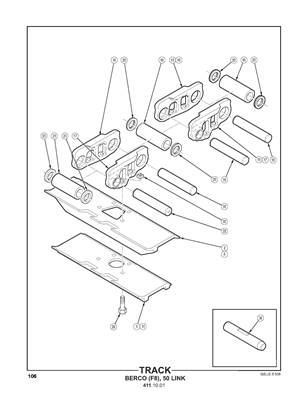 Assemblage des chenilles, train de chaîne F8 50 maillons 4111001