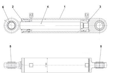 Vérin hydraulique de blocage d'oscillation 9900230GR