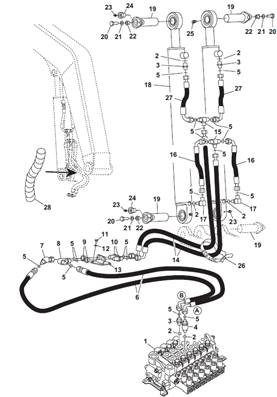 Levage grue, conduites hydrauliques 9991496