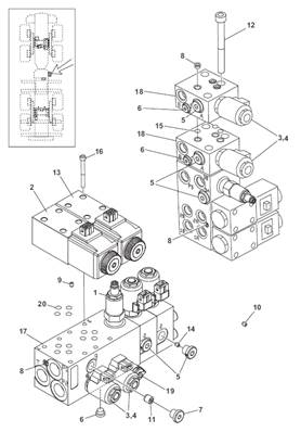 Valve berces hydrauliques, assemblage 9991656