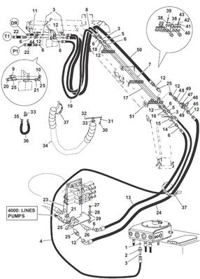 Tête d'abattage, conduites hydrauliques 9991923