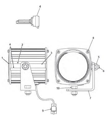 Feux de travail XENON, montage 9992777