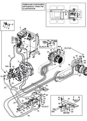 Moteur d'avancement arrière,conduites hydrauliques 9992913