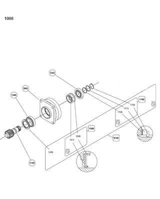 Moteur rotation tourelle, carter 99929378