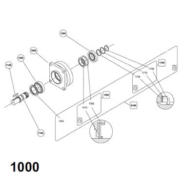 Moteur rotation tourelle POCLAIN, assemblage 99929444