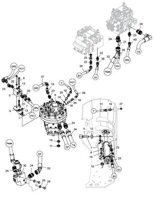 Hydraulique de l'unité de scie 318 F11-19 LM034555