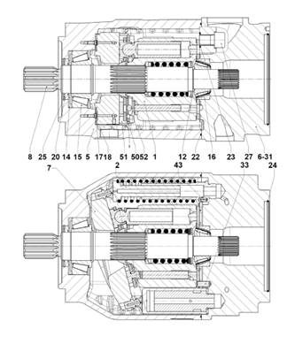 Pompe hydraulique de grue, assemblage 02467552