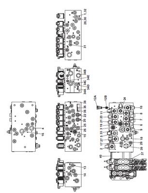 Distributeur hydraulique principal, assemblage 9904096