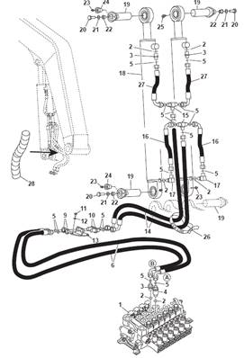 Levage grue, conduites hydrauliques 9991051