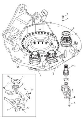 Moteur rotation tourelle, montage 9991731