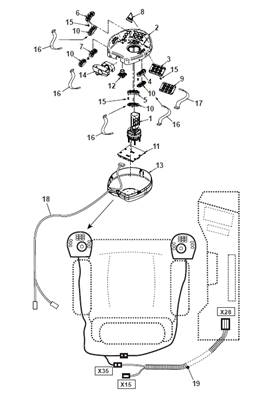 Console joystick gauche, assemblage 9991862