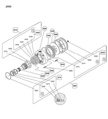 Moteur rotation tourelle avec freins, assemblage 99929317