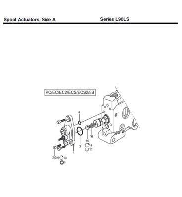 Distributeur hydraulique L90-LS, assemblage 99929481