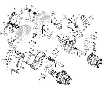 Bras des rouleaux d'entraînement, assemblage LM005355S2