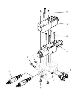 Bloc hydraulique pour l'unité d'accumulation avec contrôle du rotator LM017615