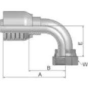 Embout à sertir PARKER ORFS 1 7/16 - 90° - Série 70 1J970-16-16-SM
