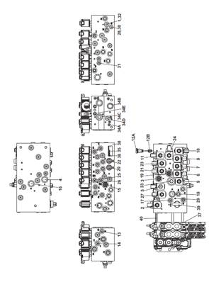 Distributeur hydraulique principal, assemblage 9904095