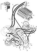 Moteur rotation tourelle, conduites hydrauliques 9991204S2