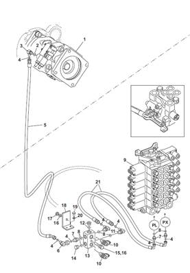 Pompe hydraulique de grue, valve de commande 9991899