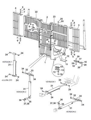 Grille amovible hydraulique et mécanique, montage 9991939