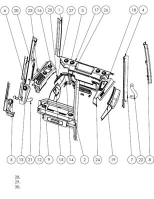 Equipement cabine, composants des panneaux 9992001