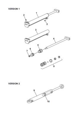 Vérin hydraulique grille, assemblage 9992456