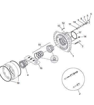 Moteur d'avancement arrière, carter 9992709