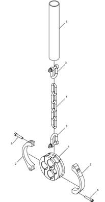 Support des flexibles, interface Komatsu LM013522