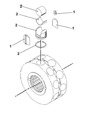 Moteur d'avancement arrière, piston 7013328