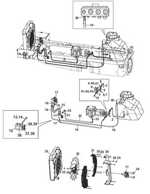 Refroidissement hydraulique, montage 9991336