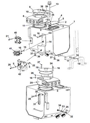 Réservoir hydraulique, montage 9991895S2