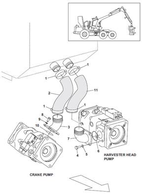 Pompe de transmission, conduites hydrauliques 9991897