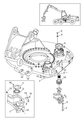 Moteur rotation tourelle, montage 9992074