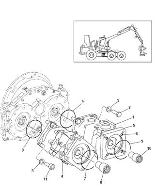 Pompes hydrauliques, montage 9992734