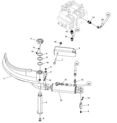 Couteau ébrancheur inférieur, assemblage LM005352