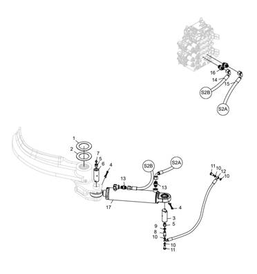 Couteau ébrancheur inférieur, assemblage LM043530