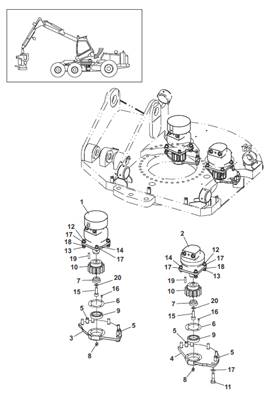 Moteur rotation tourelle, montage 9992233