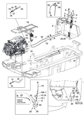 Réservoir carburant, conduites gasoil 9992510